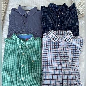Four men’s dress shirts. Size XL. Izod, and other brands